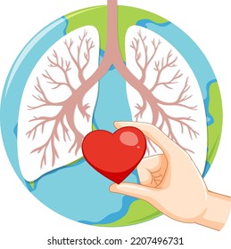 Lungs human icon vector illustration