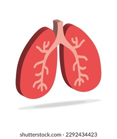 Lungs human internal organ 3d  Vector Illustration. Covid-19. Human lungs 3d. Sars disease, coronaviruses in the lung. The coronavirus causes the severe illness SARS. Pulmonary hypertension. 