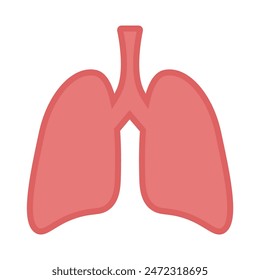 Lungs human internal organ Vector Icon Design Template. Human lungs. Sars disease, coronaviruses in the lung. The coronavirus causes the severe illness SARS. Pulmonary hypertension.