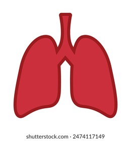 Lungs human internal organ Vector Icon Design Template. Human lungs. Sars disease, coronaviruses in the lung. The coronavirus causes the severe illness SARS. Pulmonary hypertension.