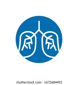 lungs human organ block style icon vector illustration design