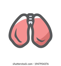Lungs human organ Vector icon Cartoon illustration