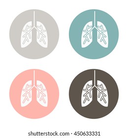 lungs icon. anatomical sign vector 