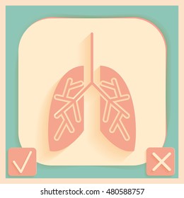 lungs icon. anatomical sign vector 