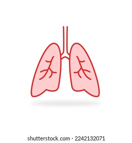 lungs icon, breath linear sign on white background - editable vector illustration eps10.