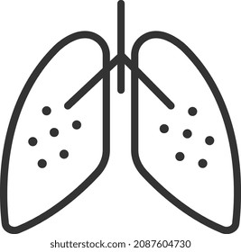 Lungs icon. Chest breathing sign. Respiratory organ