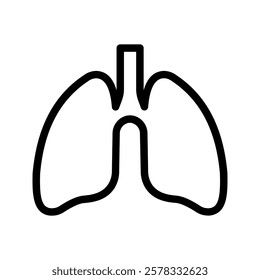 Lungs icon color editable on white background