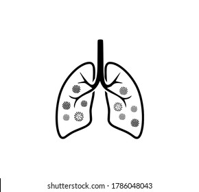Lungs. Lungs icon. Coronavirus.  Covid-19. Sickness. Virus. Coronavirus icon. Lungs isolated. Pneumonia. 