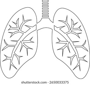 Design de ícone de pulmões com traço editável. Linha, Sólido, Linha plana e. Adequado para página Web, vetor de linha detalhada de humano representando o sistema respiratório e consciência de saúde em fundo transparente