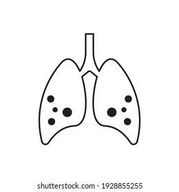 Diseño de iconos de pulmones aislados en fondo blanco
