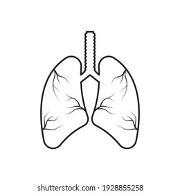 Lungs icon design isolated on white background
