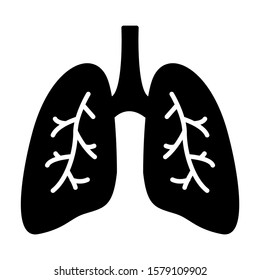 Lungs icon design. Lungs icon in trendy silhouette style design. Vector illustration.