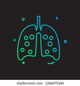 Lungs icon design vector
