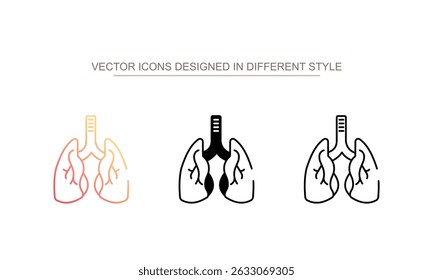 Lungs icon design with white background stock illustration