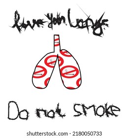 lungs icon do not smoke design vector