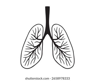 Lungen Symbol Doodle handgezeichnet. Umriss Lungen Linie Zeichnung Clipart-Symbol. Vektorgrafik