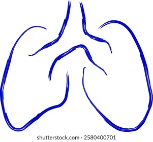 lungs icon in Doodle style