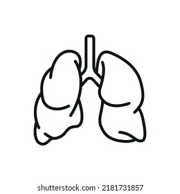 Lungs icon - editable stroke