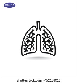  Lungs icon flat.