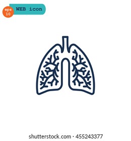  Lungs icon flat.