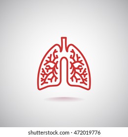  Lungs icon flat.