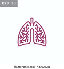  Lungs icon flat.