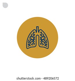  Lungs icon flat.