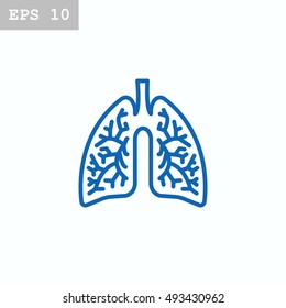  Lungs icon flat.