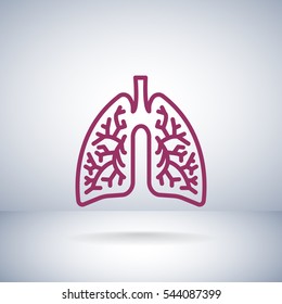  Lungs icon flat.