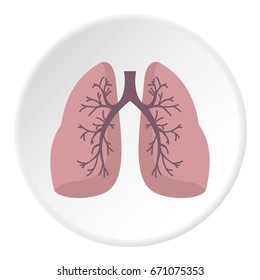 Lungs icon in flat circle isolated vector illustration for web