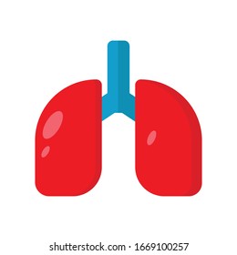 Lungs Icon Flat Design Illustrator Vector