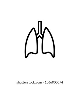 Lungs icon flat design, isolated on white background. a light symbol for a website. User interface. Vector illustration