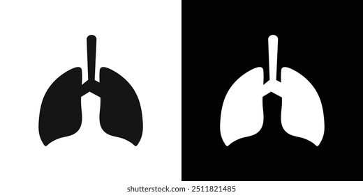 Lungs Icon Flat fill set collection