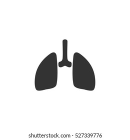 Lungs icon flat. Illustration isolated vector sign symbol