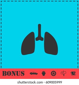 Lungs icon flat. Simple vector symbol and bonus icon