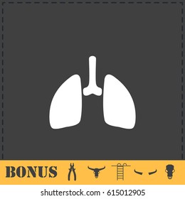 Lungs icon flat. Simple vector symbol and bonus icon