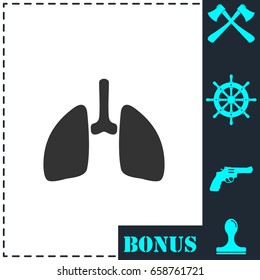 Lungs icon flat. Simple vector symbol and bonus icon