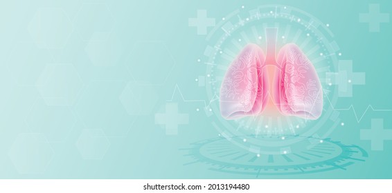 Lungs icon, flat style. Anatomy,healthcare or medicine concept. Isolated on white background. Vector illustration