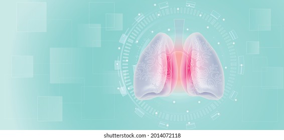 Lungs icon, flat style. Anatomy,healthcare or medicine concept. Isolated on white background. Vector illustration