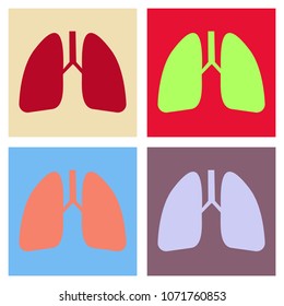 Lungs icon, flat style. Internal organs of the human design element, logo. Anatomy human.