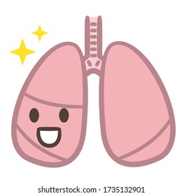 Lungs icon, flat style. Internal organs of the human design element, logo. Anatomy, medicine concept. Healthcare. Isolated on white background. Vector illustration