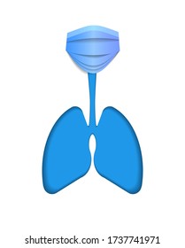 Icono de pulmones, de estilo plano. Órganos internos del elemento de diseño humano, logotipo. Concepto de medicina. Salud. Aislado sobre fondo blanco. Ilustración del vector