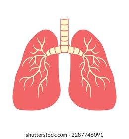 Lungs icon, flat style. Internal organs of the human design element, logo. Anatomy, medicine concept. Healthcare.Vector illustration.

