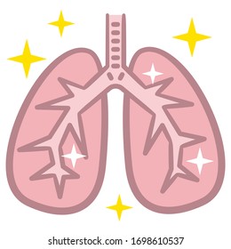 Lungs icon, flat style. Isolated on white background. Vector illustration