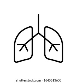 Lungs icon. Flat vector graphic in white background.