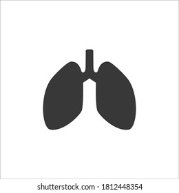 Lungs icon. Flat vector illustration