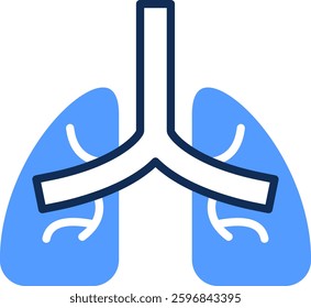 Lungs Icon Glyph Color Vector Illustration