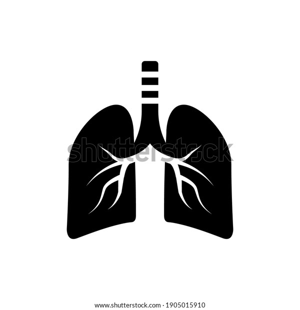 lungs icon\
of glyph style vector illustration\
design