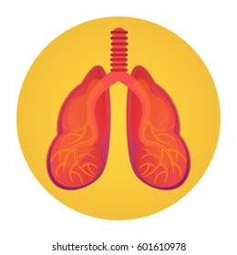 Lungs Icon Health World Day Global Holiday Banner Greeting Card Flat Vector Illustration