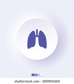 lungs Icon. HealthCare icons. Icon Design with elements for Emergency, Heartbeat, medical mask, gloves, soap, equipment, tools Icons. Vector illustration isolated on white background.